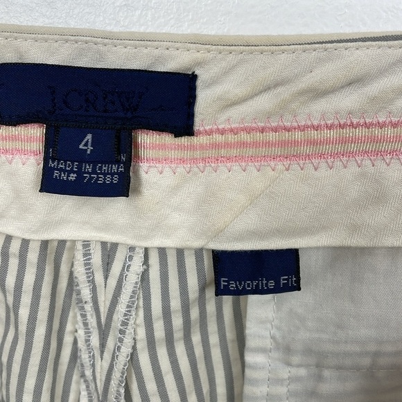 J Crew Womens 4 Strip Favorite Fit Wide Leg Cuff Hem 2 Back Pocket Trouser Pants - Picture 9 of 10